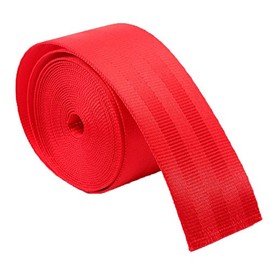 MTP Red 2" x 5 Yards Seat-Belt Black Polyester Webbing Strap Repair 5 Panel 5000 lbs