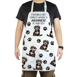 CENWA Havanese Kitchen Decor A Kitchen is Not Complete without A Havanese Apron Havanese Lover Gift (havanese apron)