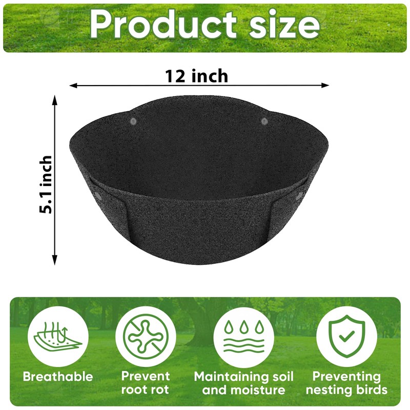 HKZ Hanging Planter Basket Liners - 4 Pack 12 Inch