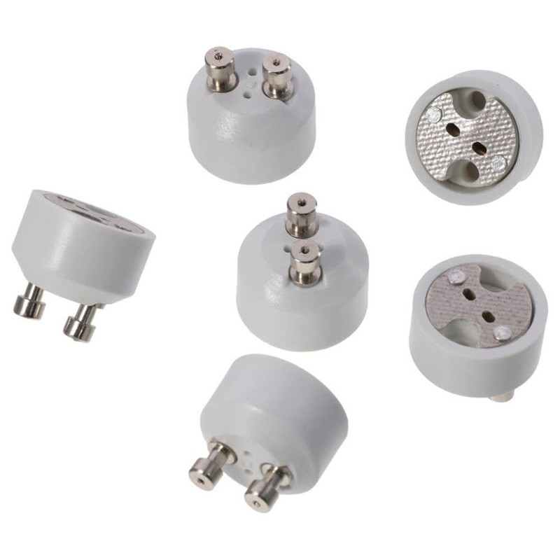 SSHHUI 6pcs Ceramic Lamp Holder, GU10 to MR16 Adapter, Light