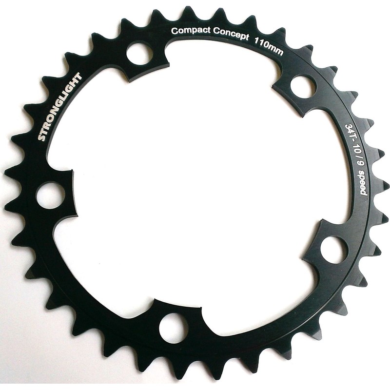Stronglight Dural 5083 Black 110mm Shimano Compact Chainring - 52T