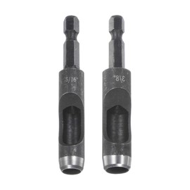 HARFINGTON Leather Hollow Punch Set 1/4 Hex Shank for Drills, 5/16" 3/8" Dia Rotary Hole Punches for Thick Fabrics Leathercraft Working