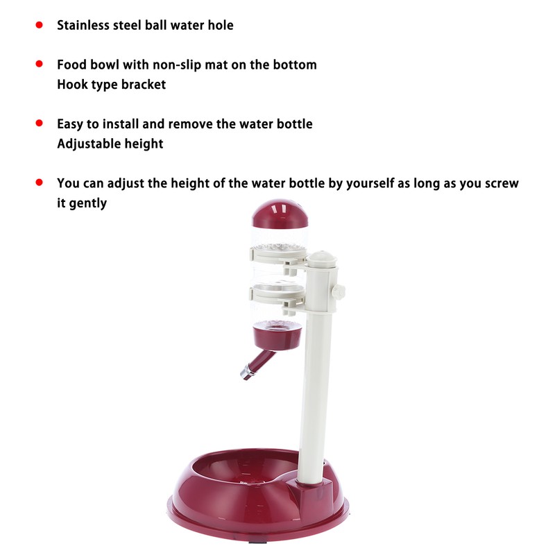 Pet Lift Drinking Fountain Food Automatic Feeding Dog Water Dispenser