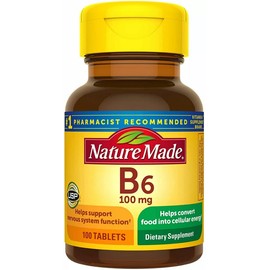 Nature Made Vitamin B6 Cellular Energy Support Tablets Supplement 100mg 100 ct