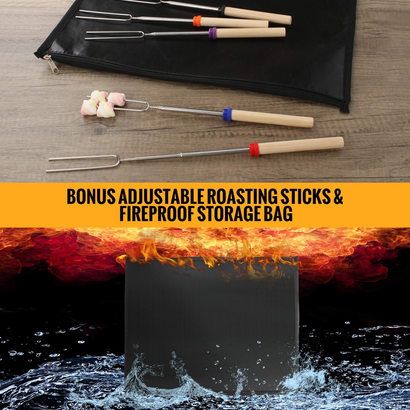 B.H products Fire Pit Mat (24 inch),3-Layers Fire Resistant Round