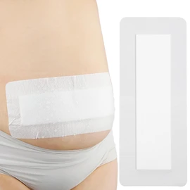 10 Pcs Water-Resistant C-Section 4"x12" Adhesive Island Bandage, Long Tummy Tuck Incision Gauze Pads Abdominal Wound Shower Cover Protector C Section Recovery Must Haves