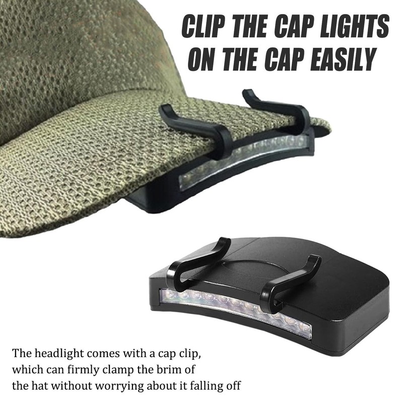 MODOAO Hat Light Clip Headlamp Flashlight Baseball Cap Light- Rechargeable