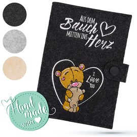 Maternity Pass ‘U-Heft’ Examination Record Booklet Mother-Child Record Cover “Aus dem Bauch mitten ins Herz”