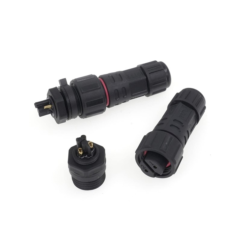 AOHUA IP68 Waterproof Connector (5-Pack), M16 2-Pin Industrial/Aviation Connector, (300V/10A)