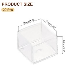 sourcing map 20Pcs Square Chair Leg Floor Protectors, 1-3/8" x 1-3/8" PVC Table Chair Leg Cover to Protect Wood Tile Floors Pads Furniture Leg Caps Non-Slip Reduce Noise, Transparent