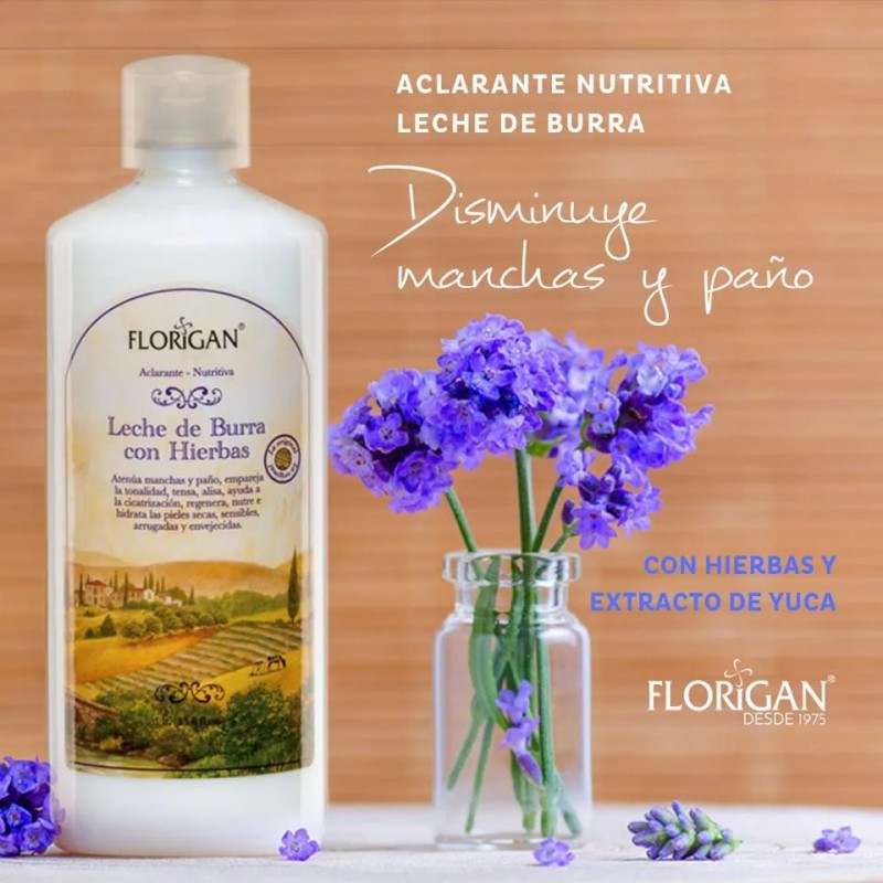 Crema Leche De Burra Aclarante Nutritiva Florigan® 1lt.. Hierbas