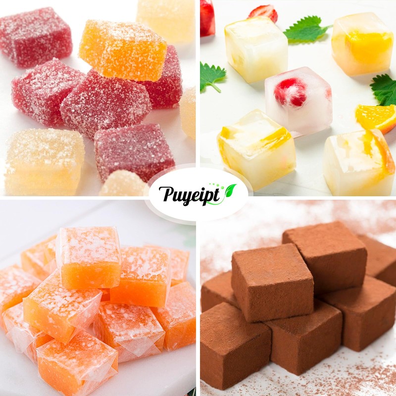 Puyeipt 2 PCS Square Silicone Caramel Molds, 40-Cavity Truffles Chocolate