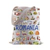 BLUPARK Romania Shopping Bag Romania Travel Gift Romania Themed Tote