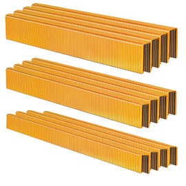 HW HAMWOO 18 Gauge by 1/2 to 1 in Multi-Pack Narrow Crown Staples, 1200-Pack Including 1/2"- 400; 3/4"- 400; 1"- 400(Yellow)
