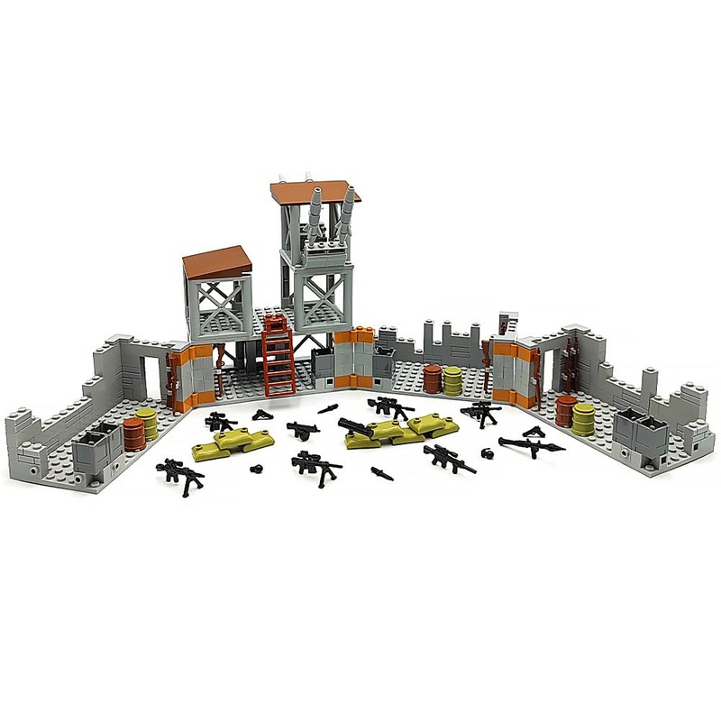 ZHX Military Base Building Brick Set for Army Minifigure War