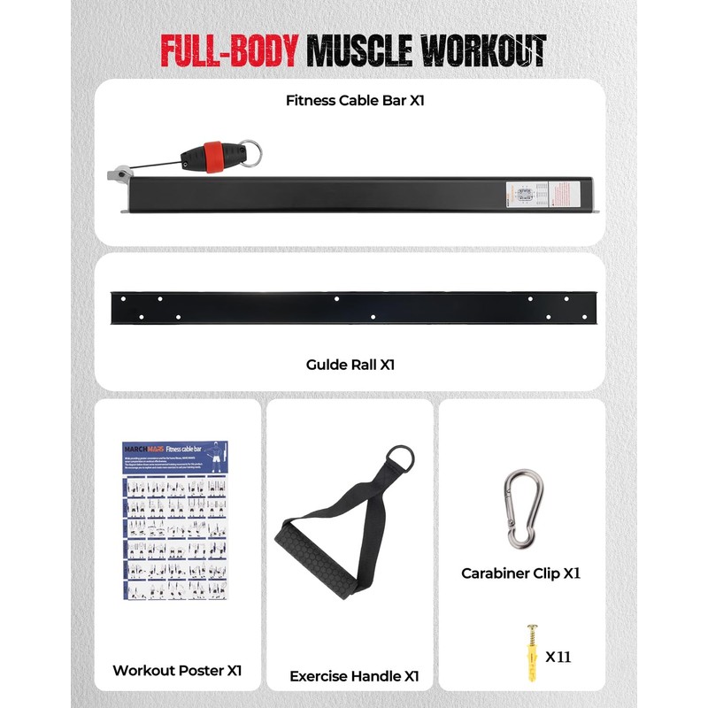 Cable Machine Home Gym, Wall-Mount Exercise & Workout Equipment (Gen