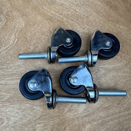 Bassick 8 Vintage Chrome Bassick The Hooded 2" Swivel Furniture Casters Plain Round Stem