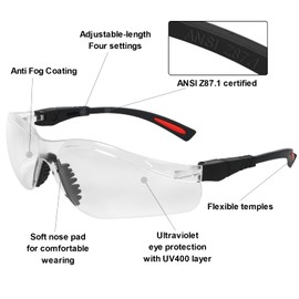 LaneTop AntiFog Shooting Glasses ANSI Z87.1 Eye Protection for Indoor Oudoor Sports Skeet Clay Trap Shooter Range Glass Shooting Eyewear for Men Women-Clear