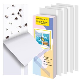 Landisun Fly-Trap Indoor Fruit Fly Trap Window-Fly Traps Fly Paper Sticky Strips 30 Pack