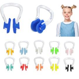 JOOTUEPO Nose Clip Swimming 12 Pieces Nose Clip Waterproof Nose Clip for Adults and Children Swimming, Beginners and Freedivers