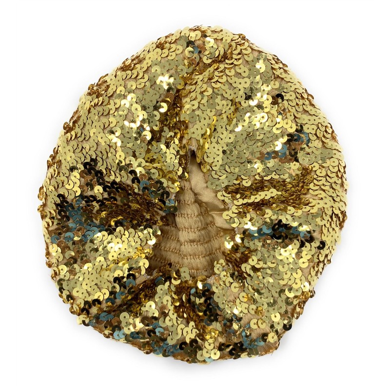 Cadoline Gold Womens Elastic Sequin Polyester Flapper Cap Hat 23cm