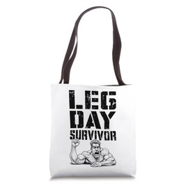 Leg Day Survivor Funny Bodybuilder Gym Squat Training Muscle Tote Bag