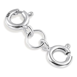 925 Sterling Silver Double Clasps, ALEXCRAFT 4Pcs Sterling Silver Spring Double Clasps Connector Necklaces Bracelet Extension Clasp for Jewellry Crafts Making