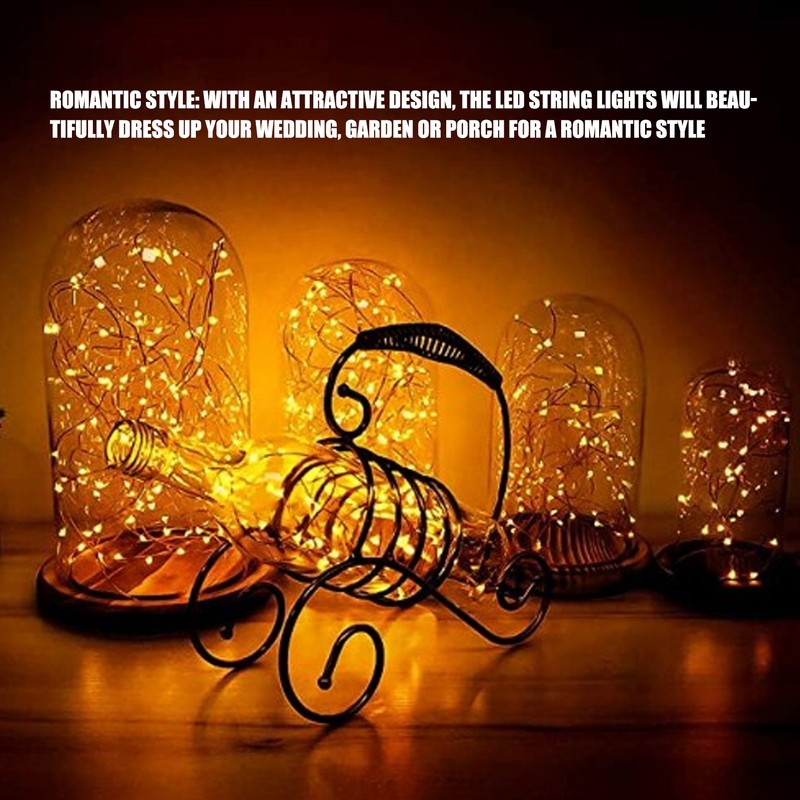 4pcs LED String Lights 5.3m 52pcs Lamp Beads Warm Lighting
