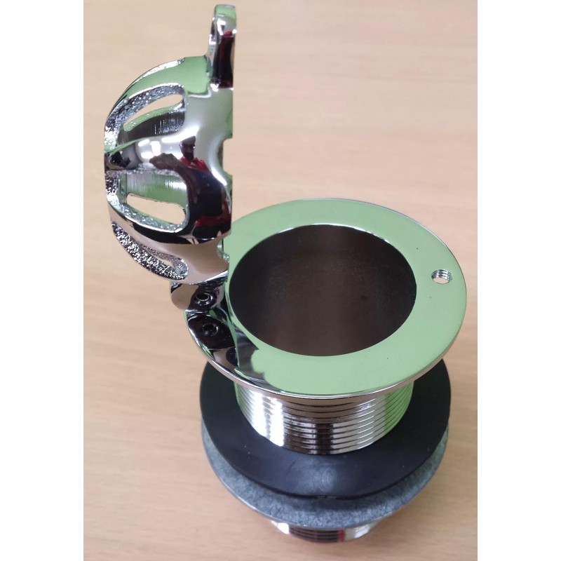 TC Chrome Domed Top Urinal Waste with Easy Clean Hinged