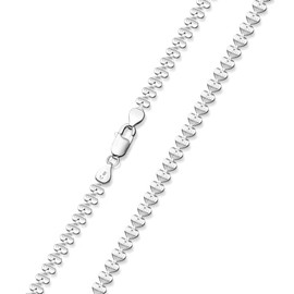 MATERIA Women's Necklace Titania Heart Necklace 5 mm 925 Sterling Silver 42-70 cm + Jewellery Box #K93, Sterling Silver, Titania