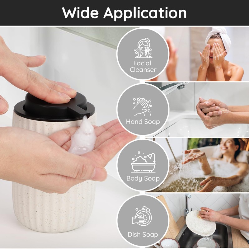 Segbeauty Soap Dispenser, 320ml Shampoo and Conditioner Dispenser, Dishwashing Liquid