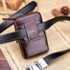 Leather Men Cell Phone Waist Bag Belt Loop Pouch Security