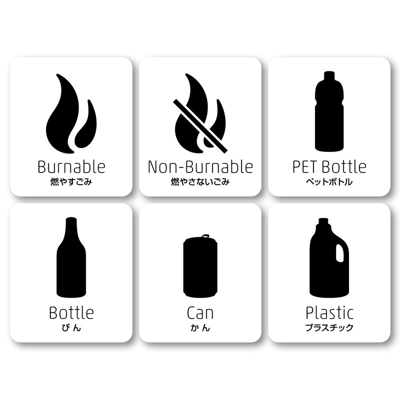 Isaac Trading 6 Piece Set Square Flammable Non-Flammable Plastic Bottle