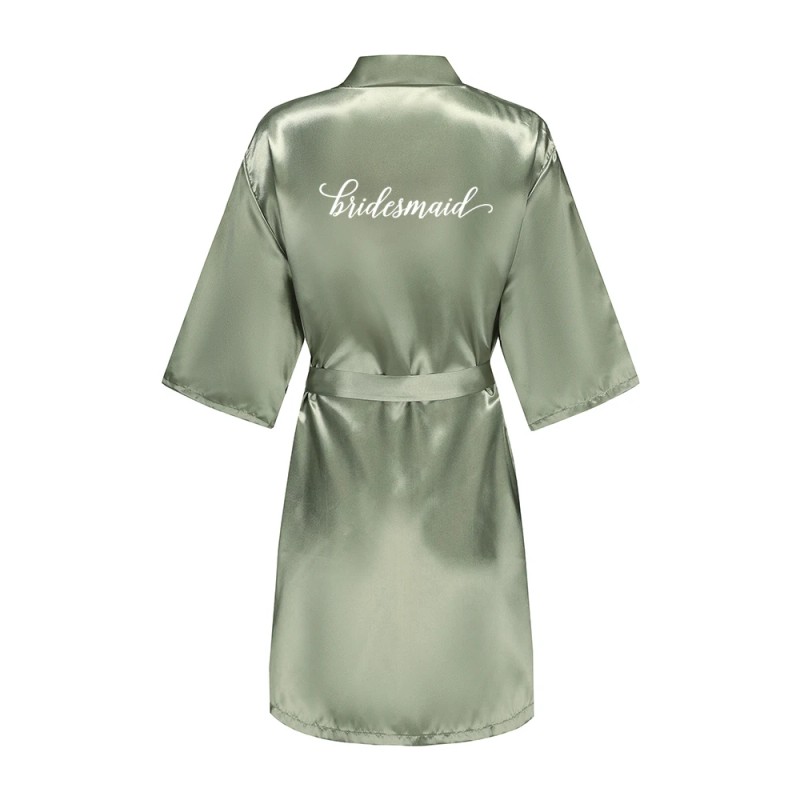 Satin Kimono Robe Women – Silk Bathrobe Bridal, Lounge Robe