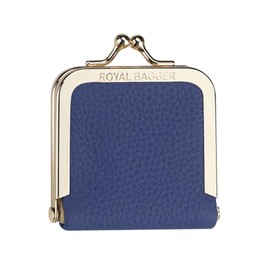 ROYAL BAGGER Genuine Cow Leather Mini Jewelry Box, Ring & Necklace Storage, Slim Coin Purse with Kiss Lock for Women 3120 (Royal Blue)