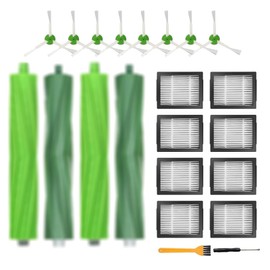 Replacement Kits Accessories for iRobot Roomba i7 i7+ j7 j7+ j8+ i1 i2 i3 i3+ i4 i4+ i6 i6+ i8 i8+ /Plus E5 E6 E7 Vacuum Cleaner, Include Multi-Surface Rubber Brushes, Vacuum Filters and Side Brushes