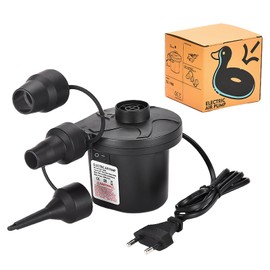 Ruikdly Electric Air Pump, 2 in 1 Air Pump Air Mattress Electric Pump for Air Mattress with 3 Air Nozzles, Pump Air Mattress for Inflatable Mattress, Boat, Air Mattress Pool, Swimming Ring