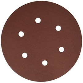 Bosch SR6R240 6-Inch Hook & Loop Sanding Disc, 6-Hole, Red, 240 Grit, 5 Pack