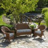 Blytieor 3 Piece Wicker Chair Cushion Set, 1 Loveseat Wicker