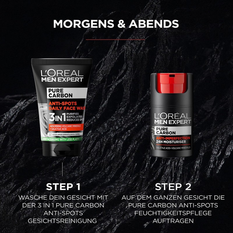 L'Oréal Men Expert Anti-Pimple Moisturiser, Effectively Fights Pimples, Pure Carbon,