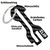 ZLIP® and Slide Shopping Trolley Remover Carbon with Key Ring,