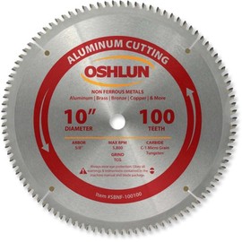 Oshlun SBNF-100100 10-Inch 100 Tooth TCG Saw Blade with 5/8-Inch Arbor for Aluminum and Non Ferrous Metals