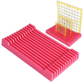 Storage Rack for Quilting Rulers 6“* 10“-12 Slot Ruler Holder Organizer and Storage for Storing Sewing rulers (1 Pack-Pink)