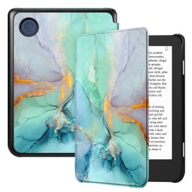 Fintie Case for Tolino Shine Color/Shine (2024)/Shine 4(2022) & Kobo Clara Colour/Clara BW(2024)/Clara 2E(2022) eReader - Ultra Thin Case with Auto Sleep/Wake and Magnetic Closure, Emerald Marble