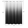 MitoVilla No Hooks Needed Black Ombre Waffle Shower Curtain Liner
