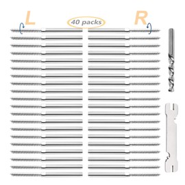 Wayska 40 Pack T316 Marine Grade Stainless Steel Cable Railing Hardware kit, Right & Left Handed Thread Lag Screws for 3/16 Inch Cable Railing Kit, Decking Railing(20 Pairs)