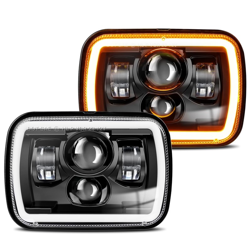 BraveWAY 7x6 Led Headlights Square Lights 5x7 Inch High/Low Beam