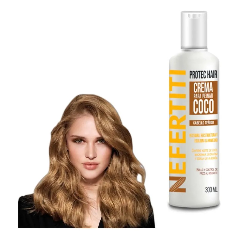 Crema Para Peinar Coco Con Keratina Cabello Teñido 300ml