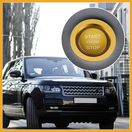 Partuto Car Engine Start Stop Button Cover Trim Sticker Kit Gold Tone Replacement