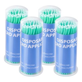 Microswabs Latisse Aplicadores de Microcepillo desechables 400 piezas, micro aplicador flexible para extensiones de pestañas, cuidado bucal y limpieza – puntas finas – verde